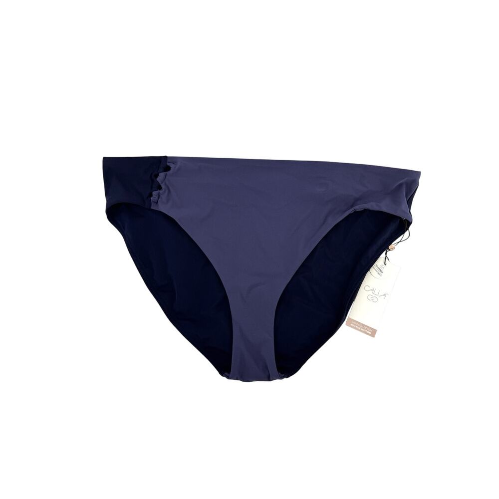 CALIA Women's Looped Mid Rise Swim Bottom Purple Storm Haze Size XL